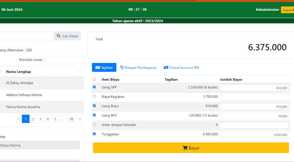 Aplikasi Keuangan Sekolah Online